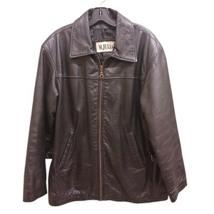 M. Julian Wilsons Leather Vintage Zip Up Men's Black Leather Jacket Size Medium